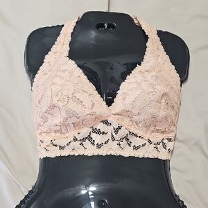 Daytrip Lace Halter Bralette in Light Pink